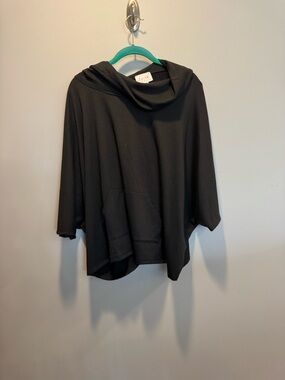 SWAK Black Hooded Poncho-Style Sweater